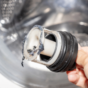 a clogged washing machine filter