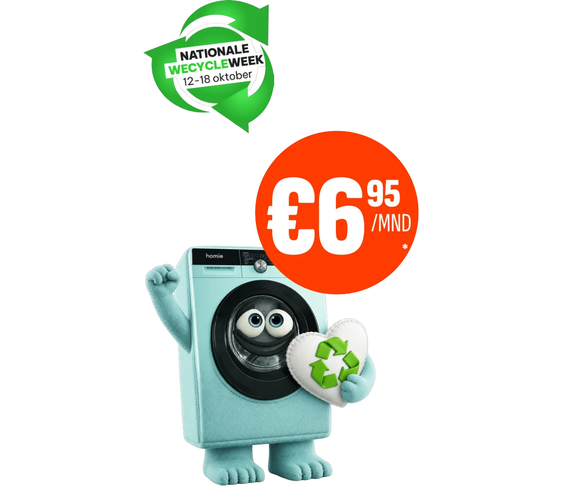 Nationale Wecycle Week 12 t/m 18 oktober: Homie 7 kg wasmachine voor €6,95 per maand